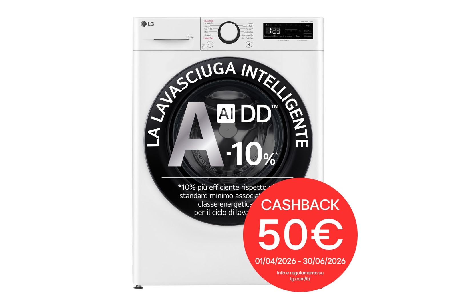 Foto frontale lavasciuga D4R3009NSWB con cashback